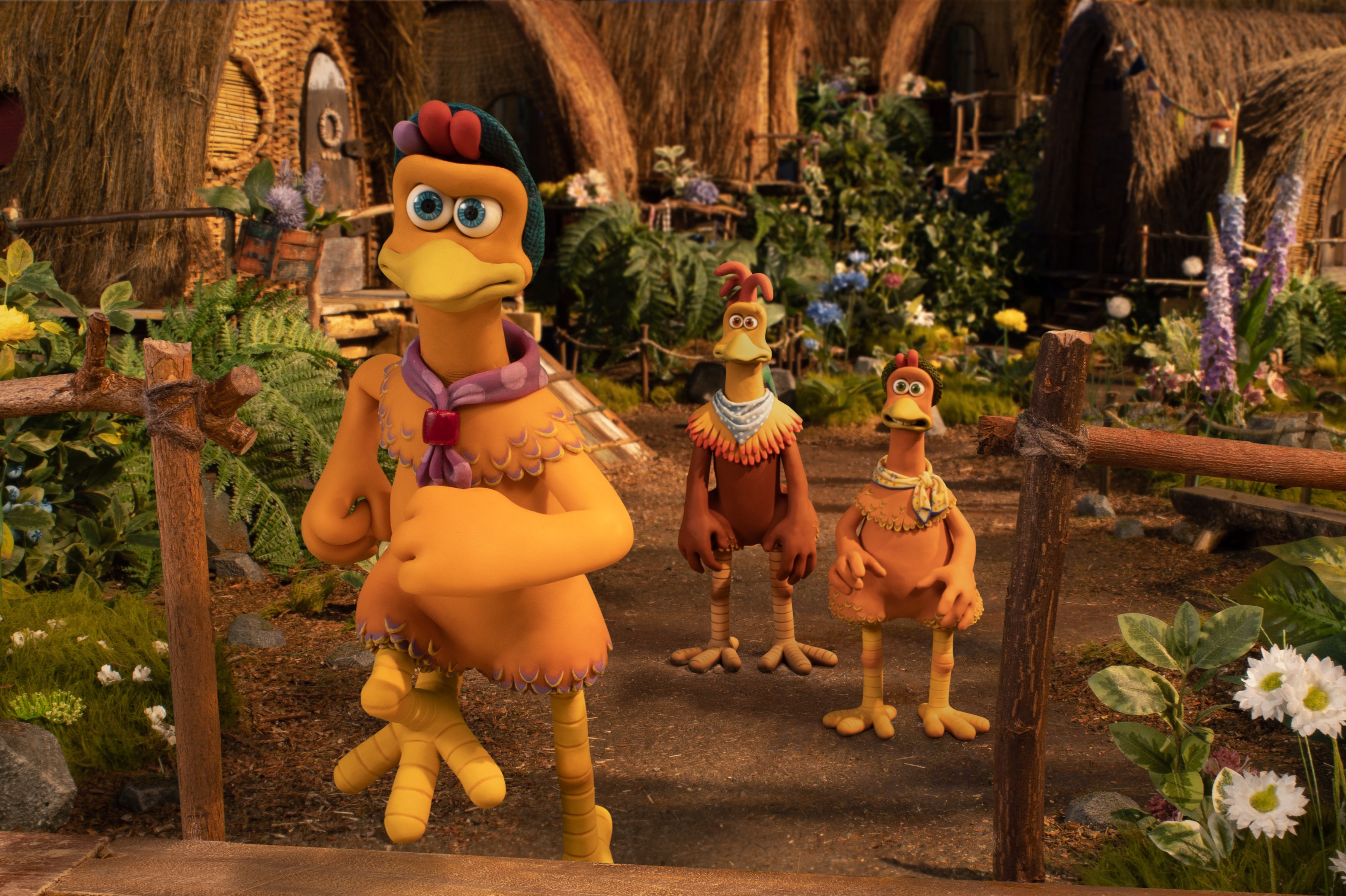 Free ranger: Molly (Ramsey) storms out in a scene from ‘Chicken Run: Dawn of the Nugget'