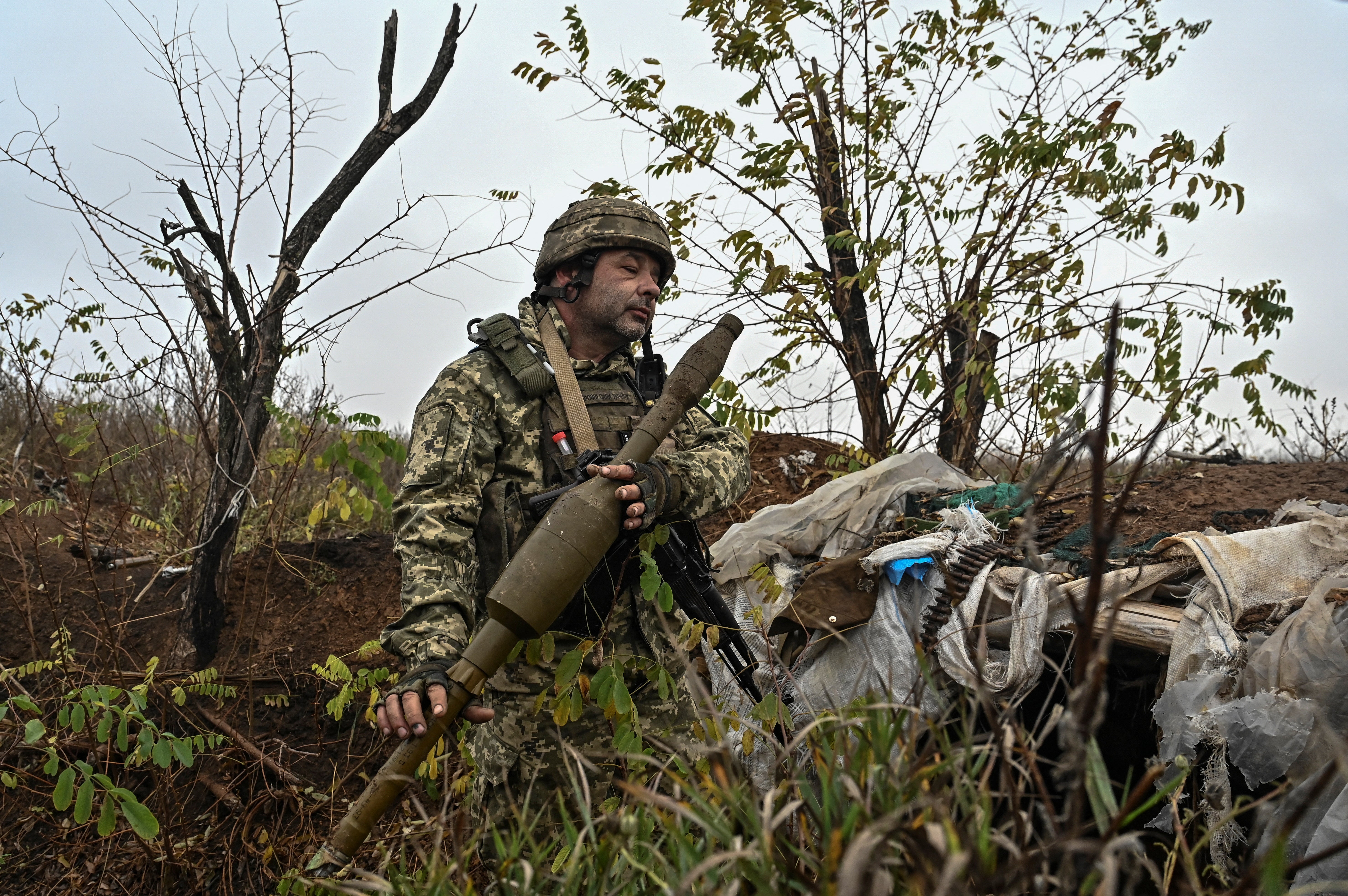 A Ukrainian serviceman on the eastern front