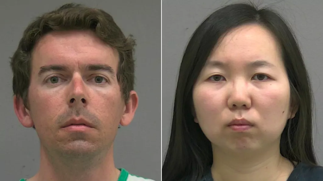 <p>Dustin Huff, 35, and Yurui Xie, 31, were charged with child abuse and child neglect</p>