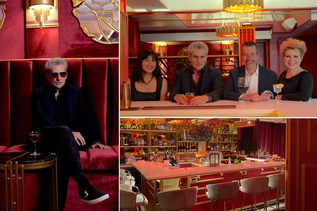 <p>Left: Michael Imperioli at the Scarlet Lounge; Top right: Kenna Wladis, Michael Imperioli, Jeremy Wladis, and Victoria Imperioli inside the bar; Bottom right: The Scarlet Lounge </p>
