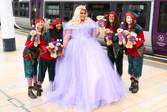 <p>Gemma lit up the platform in a dazzling Fairy Godmother gown</p>