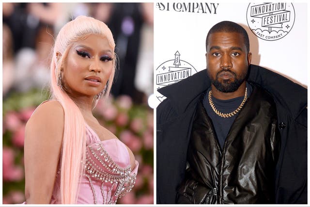 <p>Nicki Minaj and Kanye West</p>