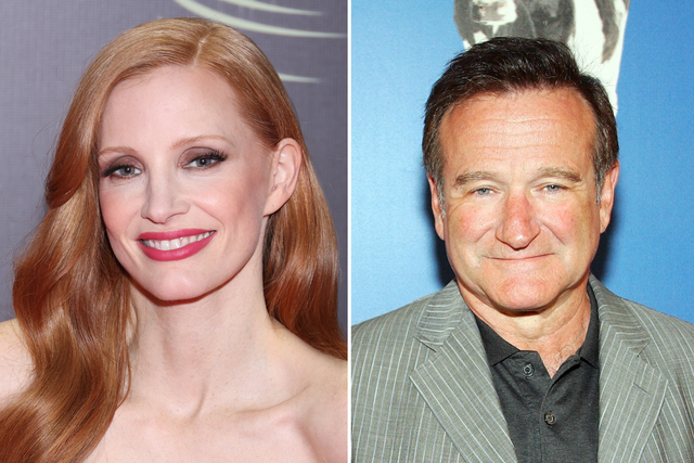 <p>Jessica Chastain and Robin Williams</p>