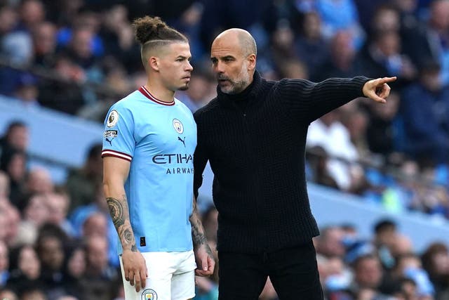 Kalvin Phillips (left) has struggled to tie down a first-team spot at Manchester City under Pep Guardiola (Nick Potts/PA)