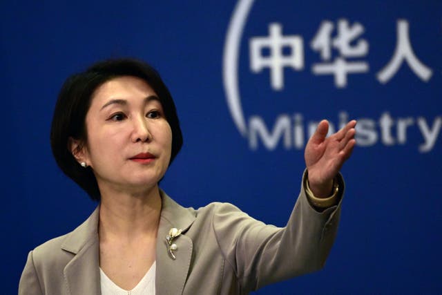 <p>China’s foreign ministry spokeswoman Mao Ning addresses a press conference at the Ministry of Foreign Affairs of the People’s Republic of China, in Beijing</p>