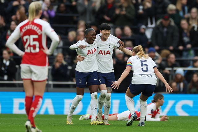 <p>Spurs could celebrate a first-ever WSL win over Arsenal </p>