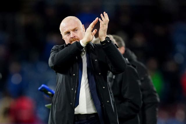 Everton manager Sean Dyche applauds the fans following the Premier League match at Turf Moor, Burnley. Picture date: Saturday December 16, 2023.