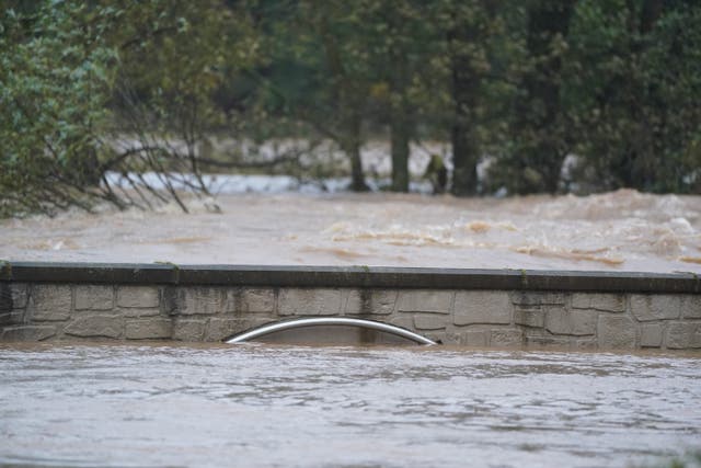 The river South Esk overflowing during a previous flood in Brechin (Andrew Milligan/PA)