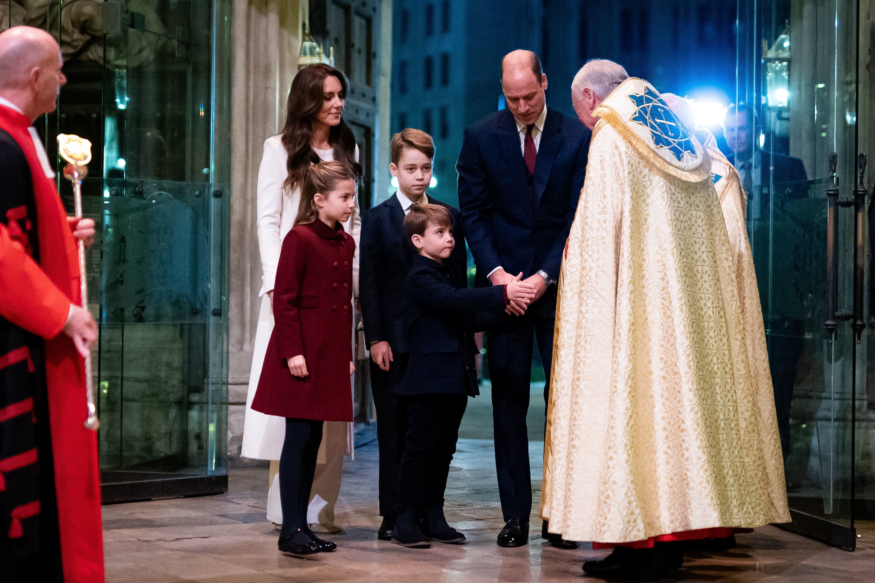 Princess Charlotte, Prince George, Prince Louis, the Prince of Wales and the Reverend David Stanton