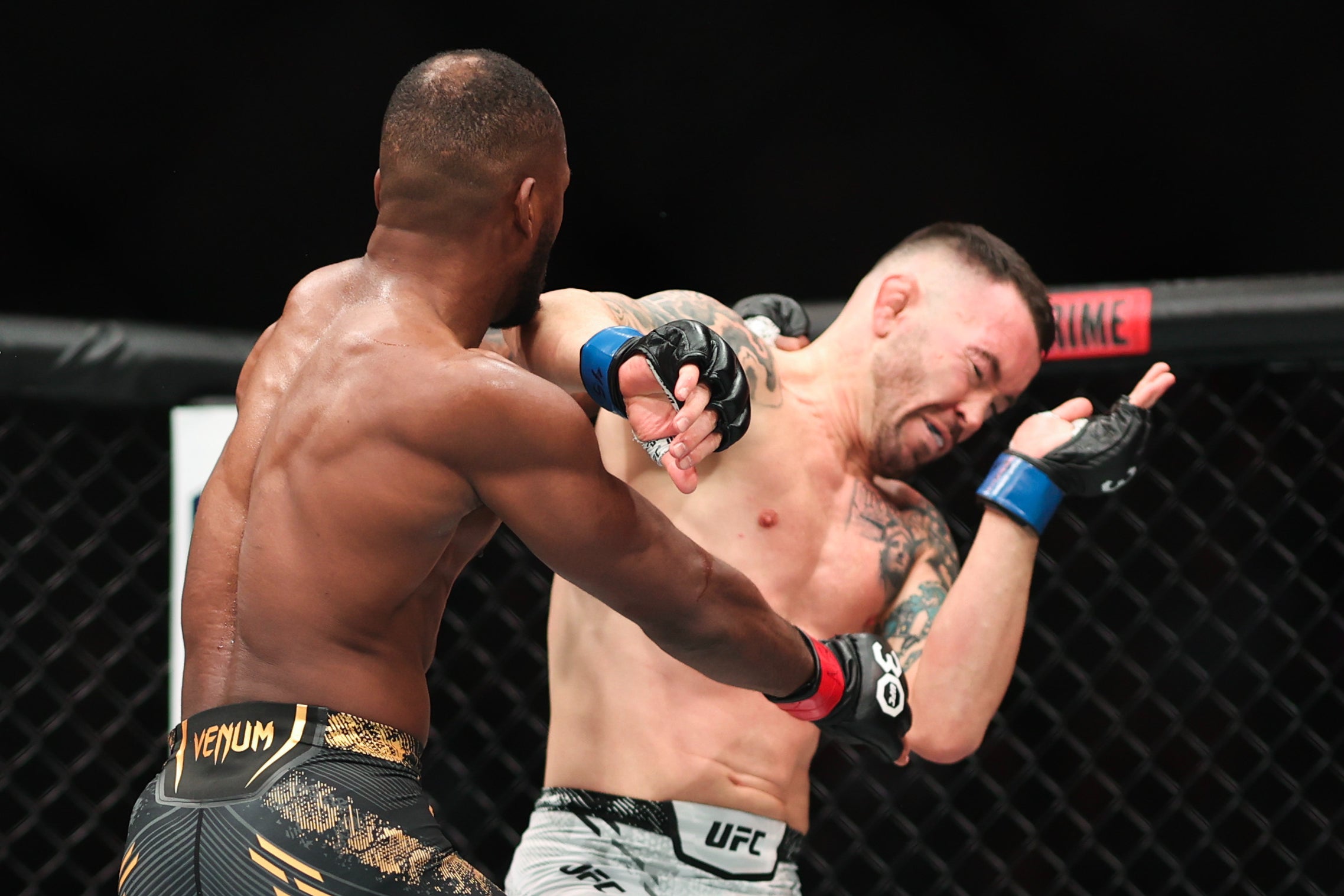 Leon Edwards (left) out-struck and largely out-grappled Colby Covington