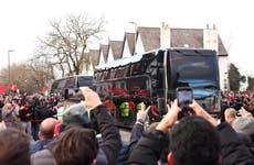 Manchester United bus damaged by Liverpool fans before Anfield clash