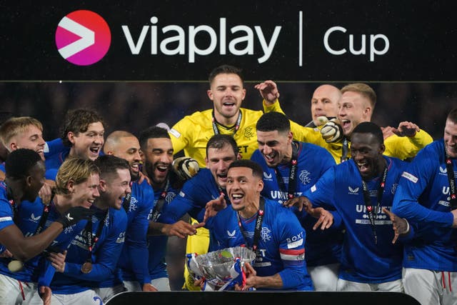 Rangers claimed the Viaplay Cup final on Sunday (Andrew Milligan/PA)