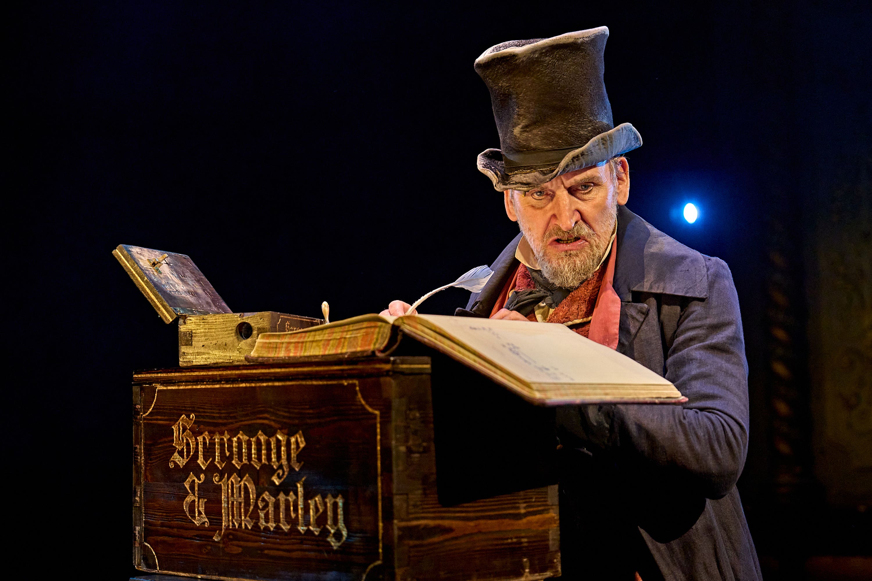 Christopher Eccleston has described has delight at playing Scrooge in the Old Vic’s production of A Christmas Carol (Manuel Harlan/PA)