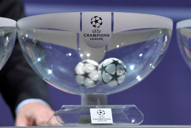 <p>The balls away plucking in the Champions League draw </p>