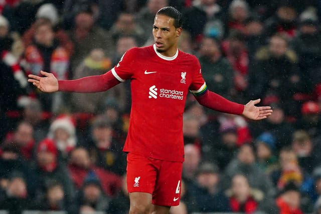 Liverpool captain Virgil van Dijk insists he was not being arrogant in criticising Manchester United’s ambition at Anfield (Peter Byrne/PA)