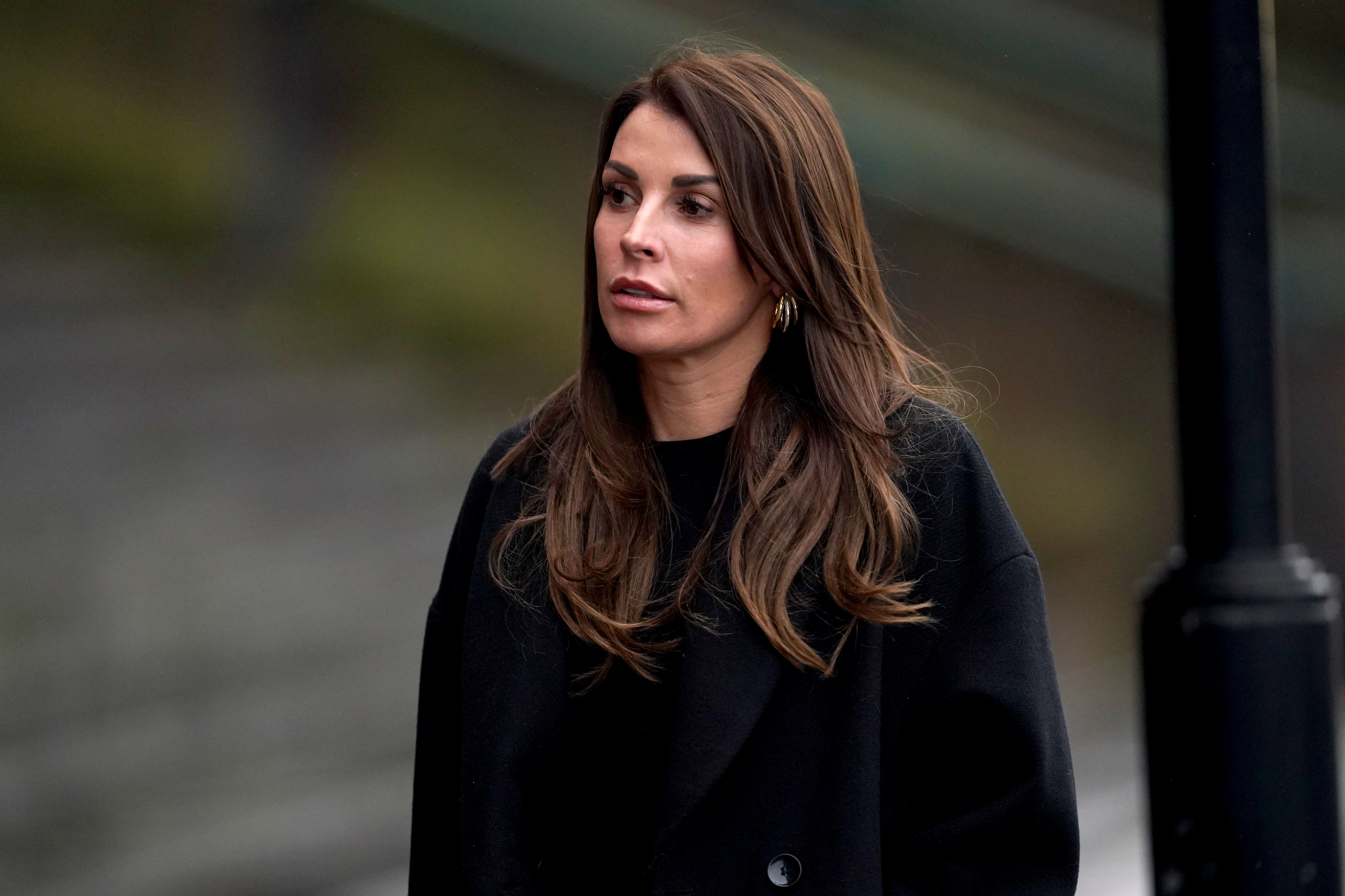 Coleen Rooney arrives ahead of a memorial service at Liverpool Cathedral for Everton chairman Bill Kenwright (Martin Rickett/PA)