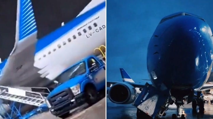 <p>Boeing 737 spins on runway as heavy storm hits Argentina.</p>