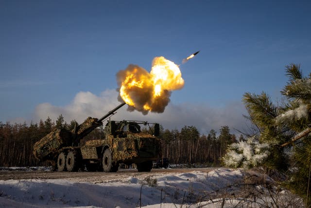 <p>A Ukrainian artillery brigade fires at Russian positions in the Donetsk region</p>