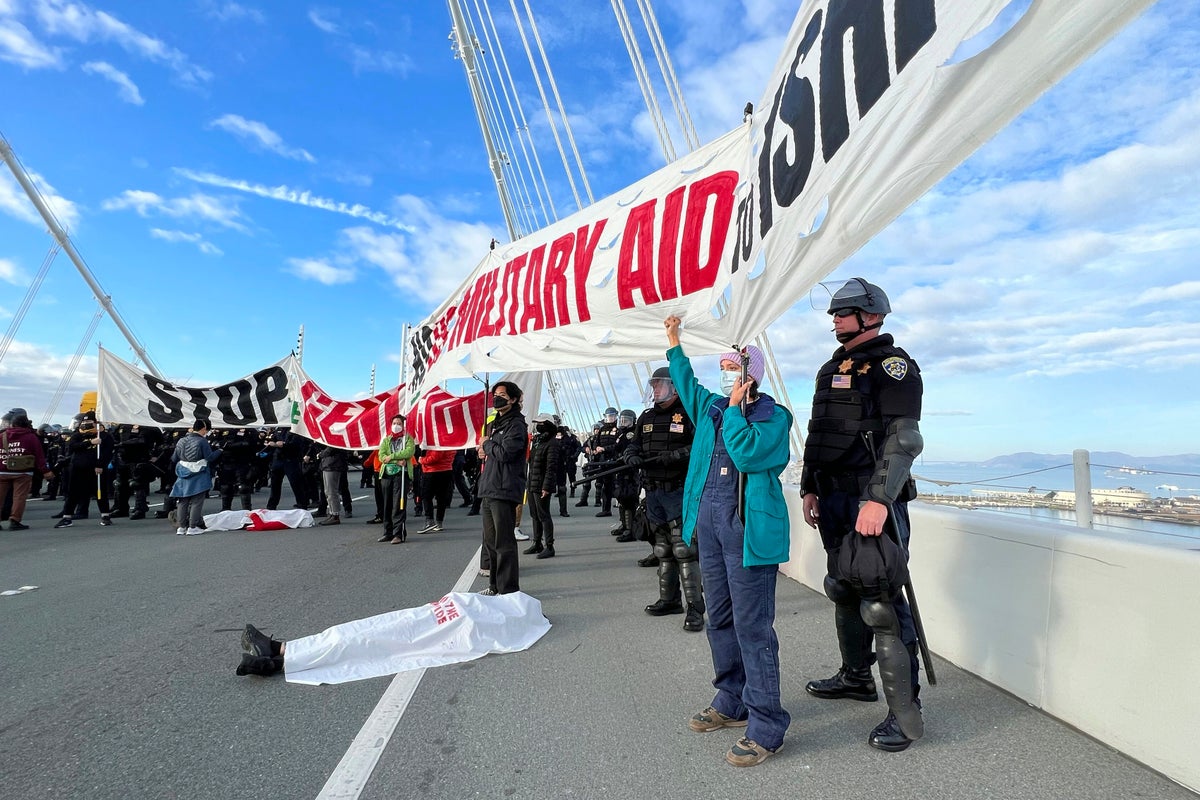 San Francisco prosecutors begin charging 80 protesters who blocked bridge while demanding cease-fire