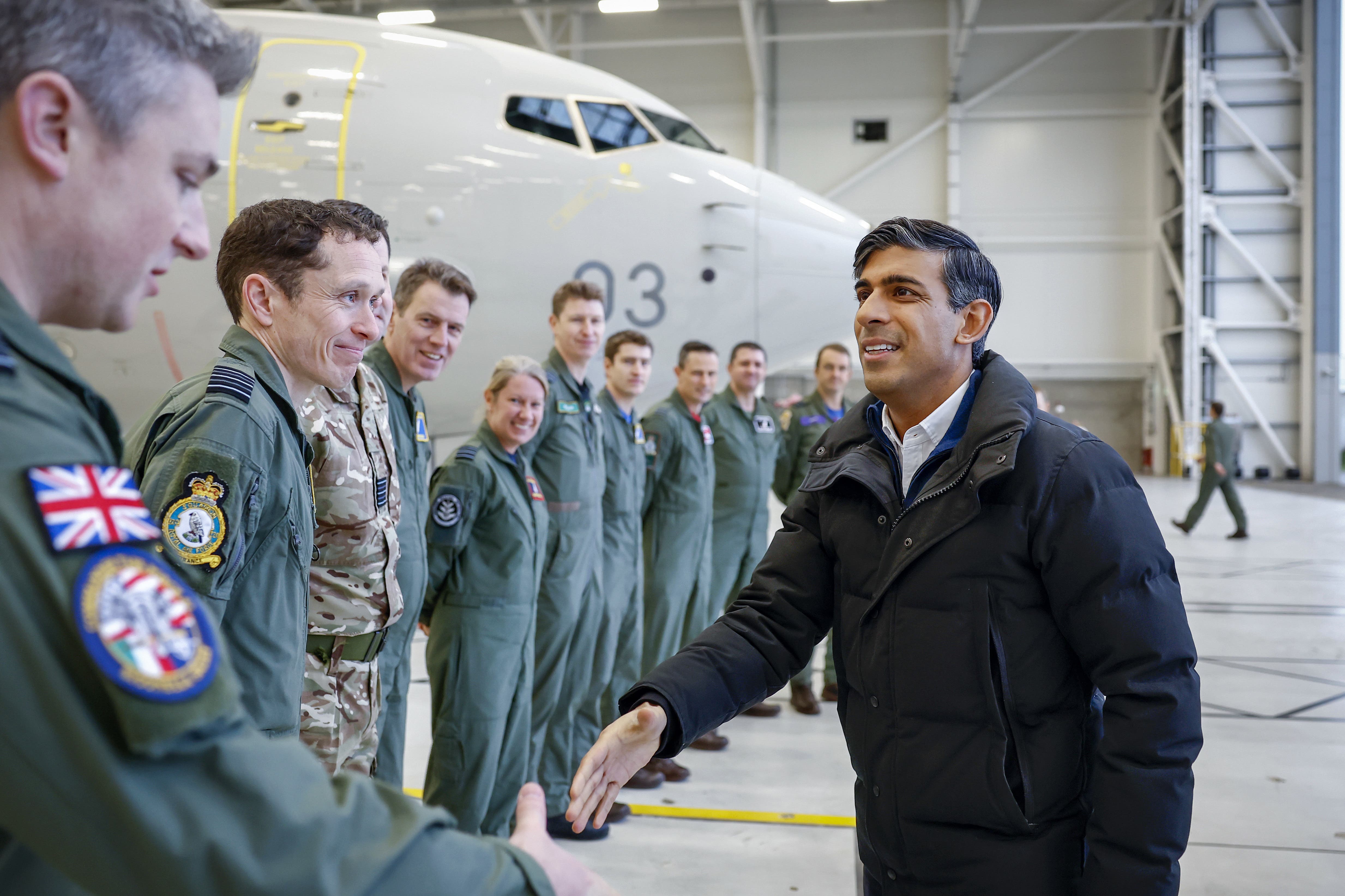 Rishi Sunak on a visit to RAF Lossiemouth in Moray