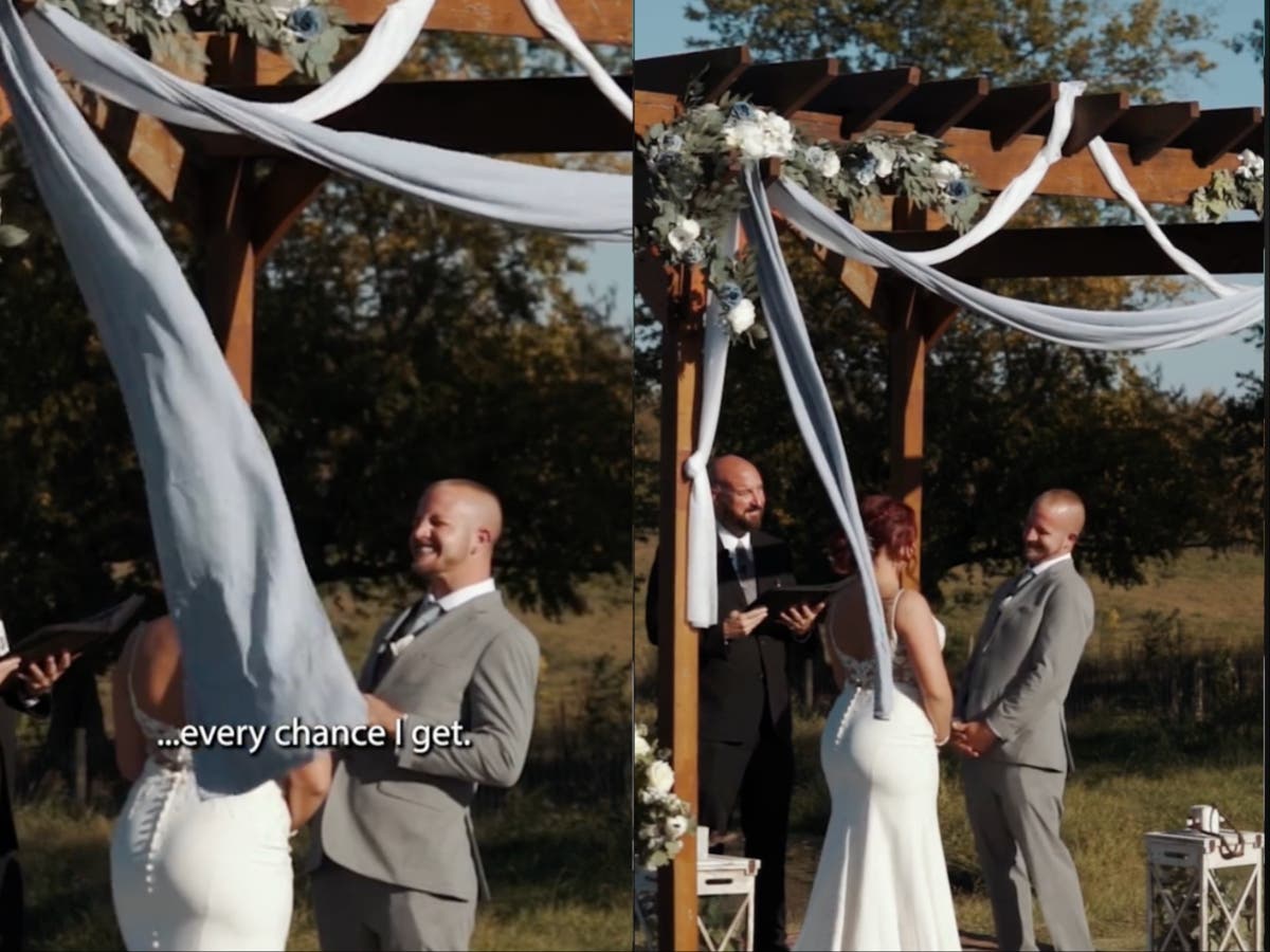 Groom shocks wedding guests with his explicit vows