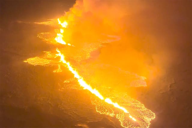 <p>Magma flow on a hill near Grindavik on Iceland’s Reykjanes Peninsula </p>