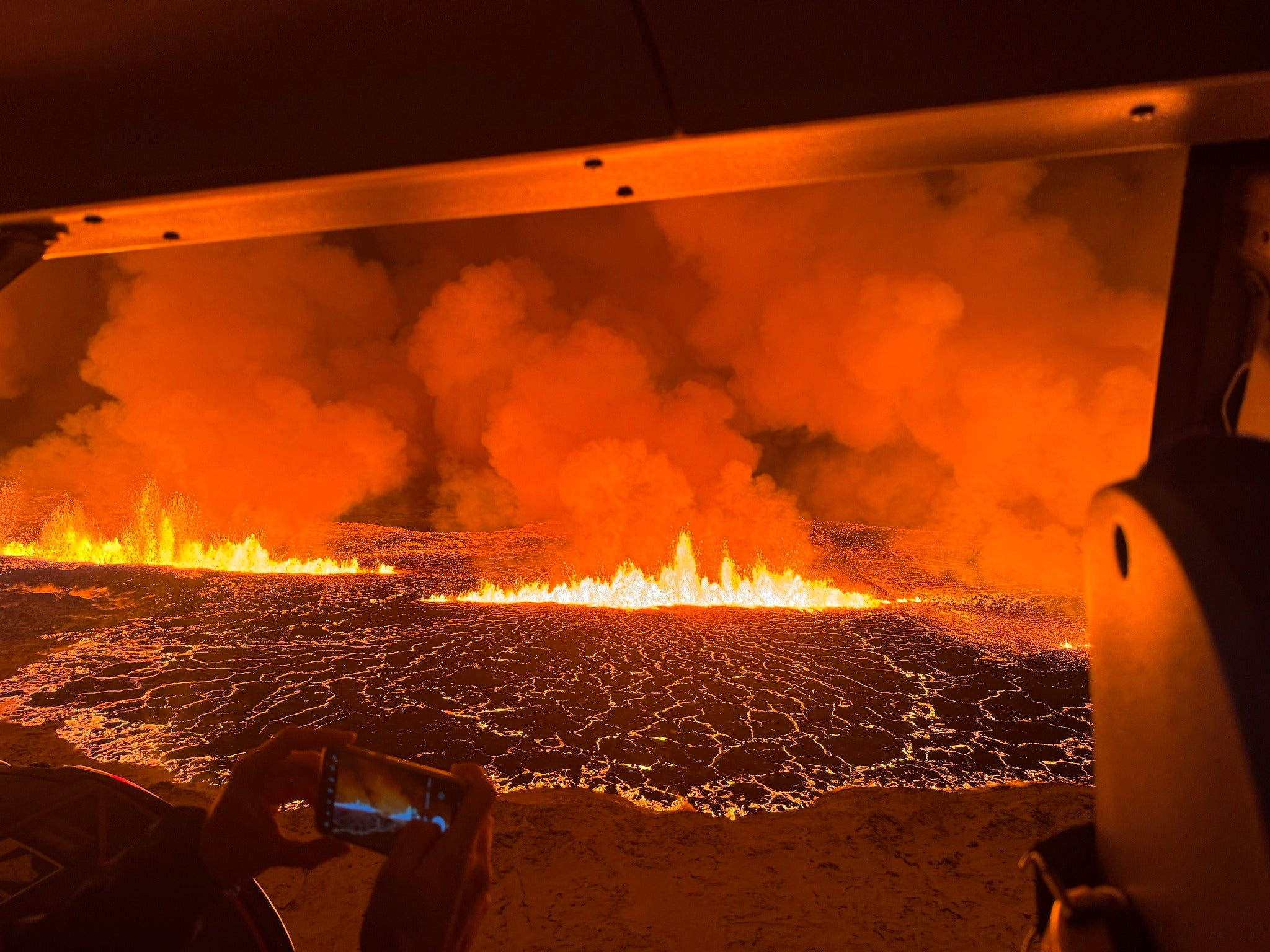 The volcanic eruption occurred at 10.17pm on Monday