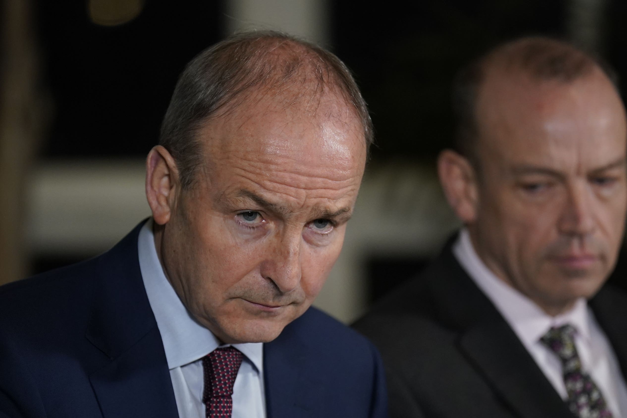 Ireland’s deputy prime minister Micheal Martin (left) and Northern Ireland secretary Chris Heaton-Harris at Farmleigh House, Dublin, during the British-Irish Intergovernmental Conference earlier this year