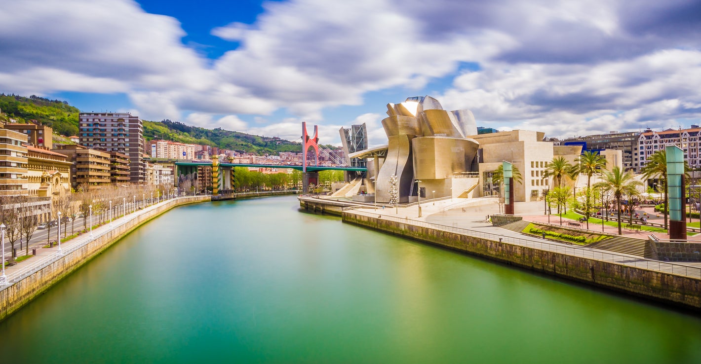 The Nervion River winds its way through Bilbao