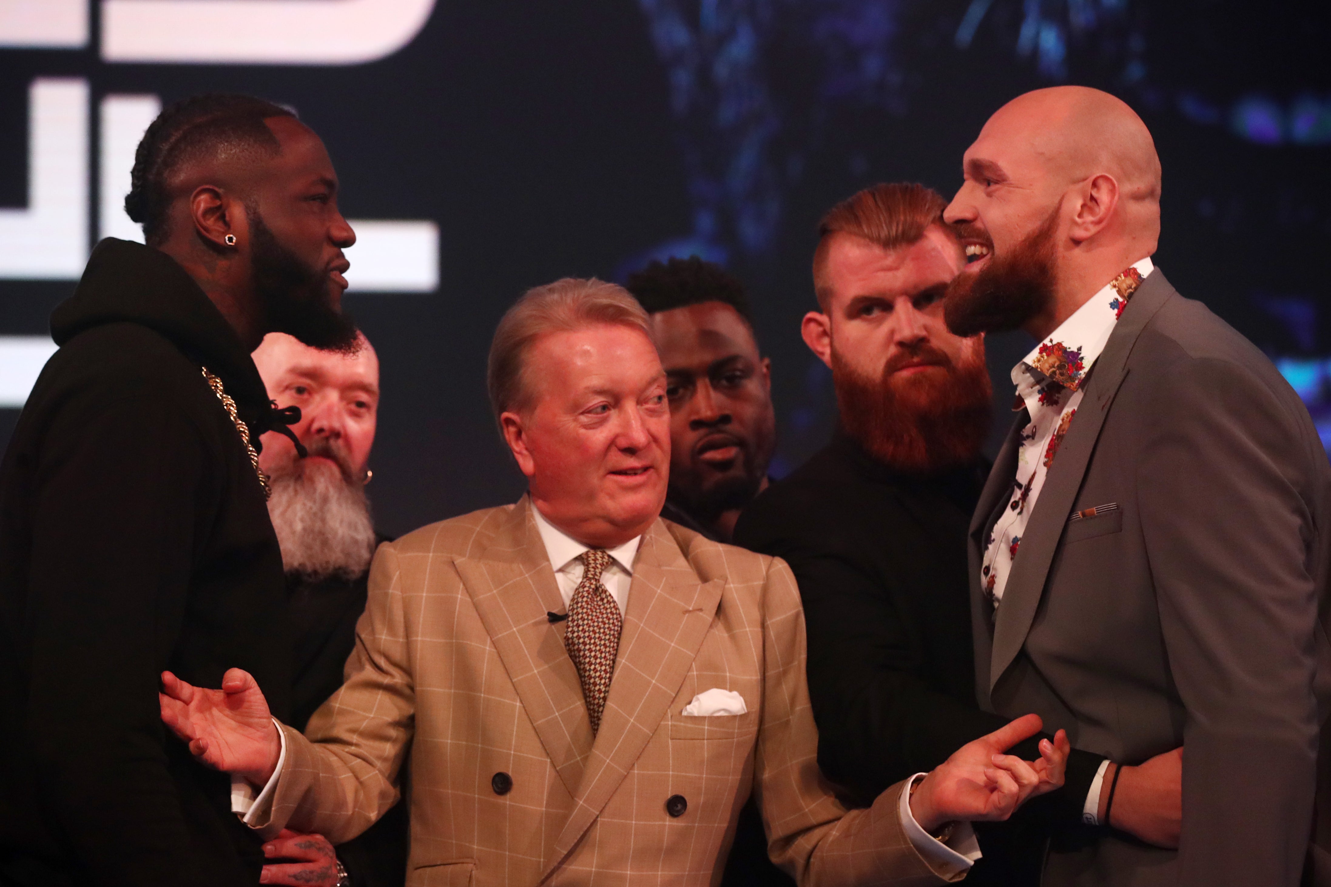 Warren with Deontay Wilder and Fury ahead of the heavyweights’ first clash in 2018