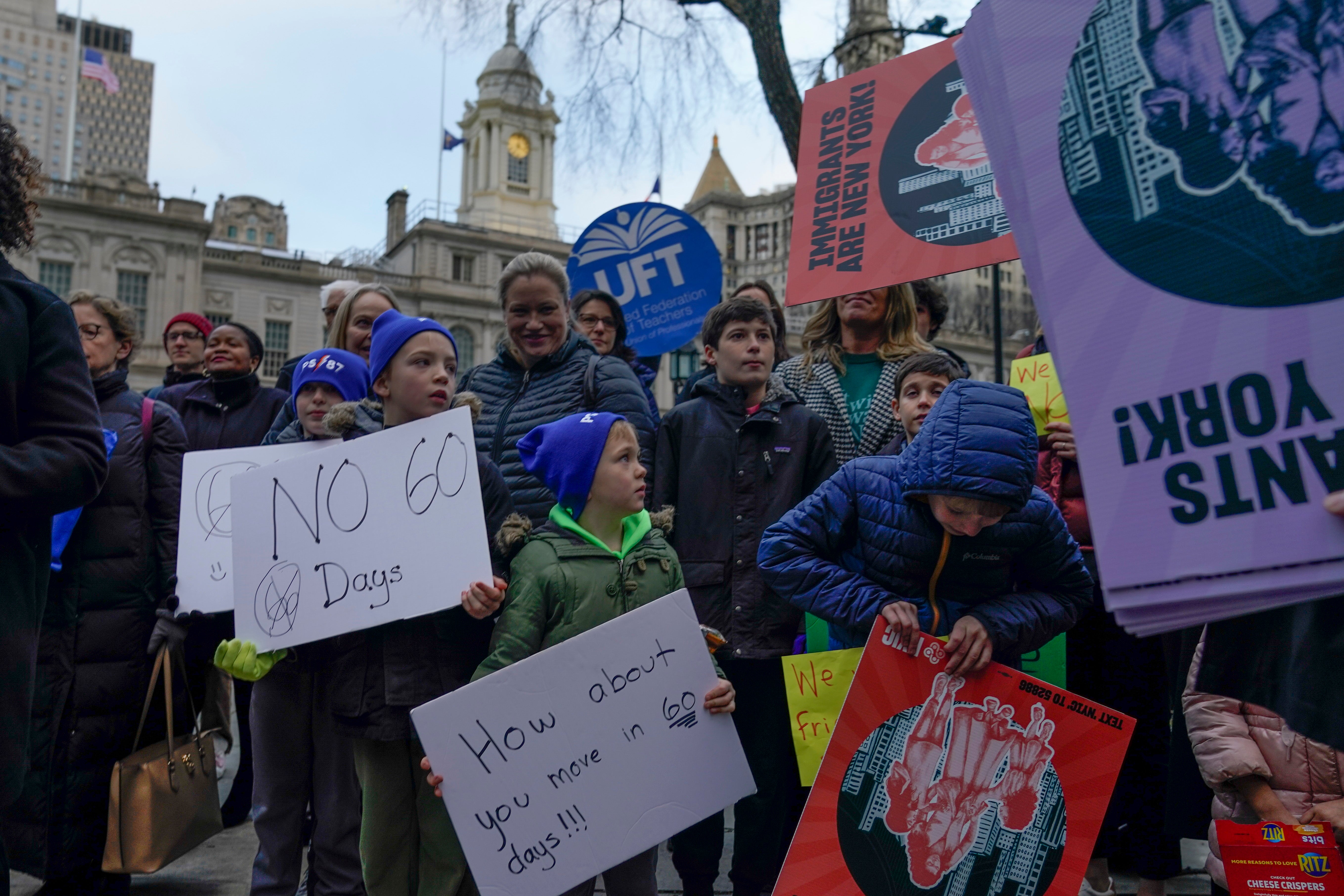 Migrant Families Rally For End To New York’s New 60-day Limits On ...