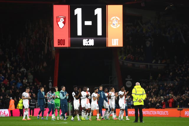 <p>Bournemouth vs Luton was abandoned after 59 minutes </p>