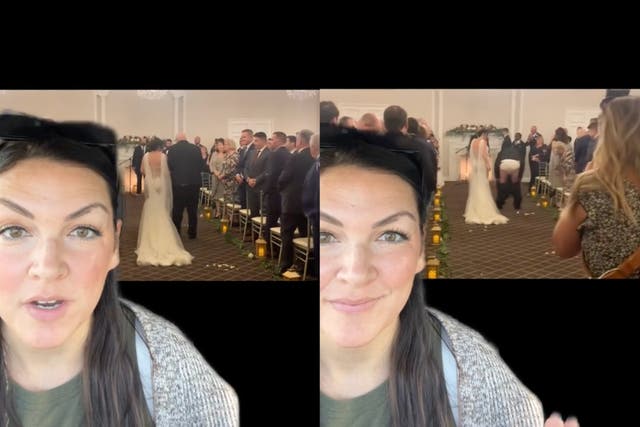 <p>Bride warns future brides after her dad’s pants fall while walking her down the aisle</p>