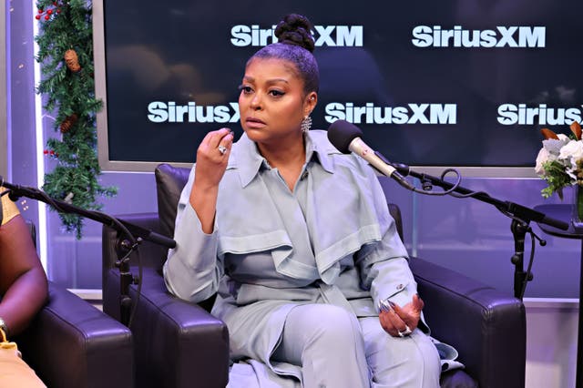 <p>Taraji P Henson talking to Gayle King at SiriusXM Studios in New York</p>