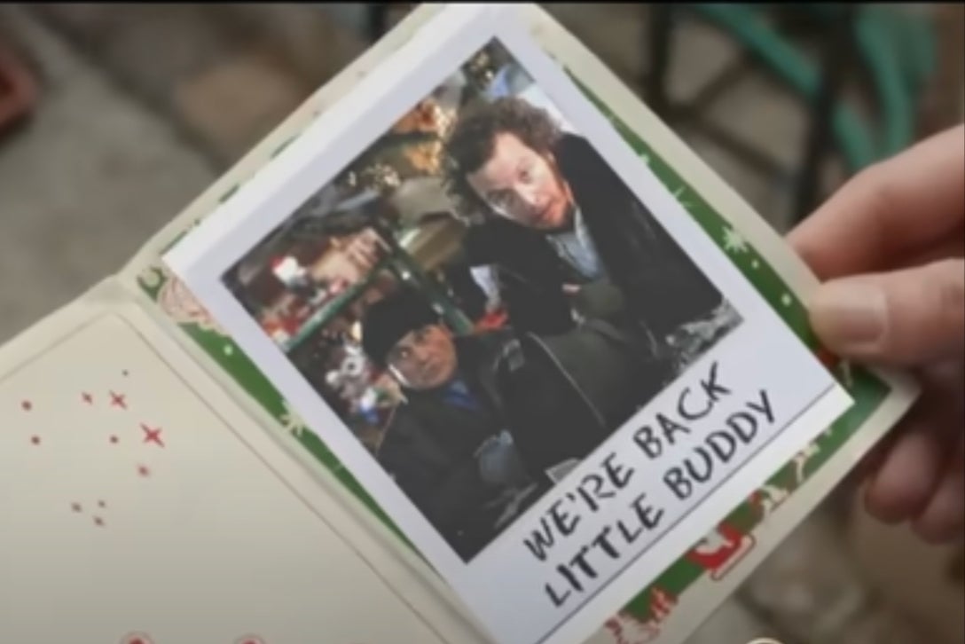 In the opening scene, Culkin, playing an adult Kevin opens a Christmas card from the Wet Bandits that reads: ‘We’re back little buddy’