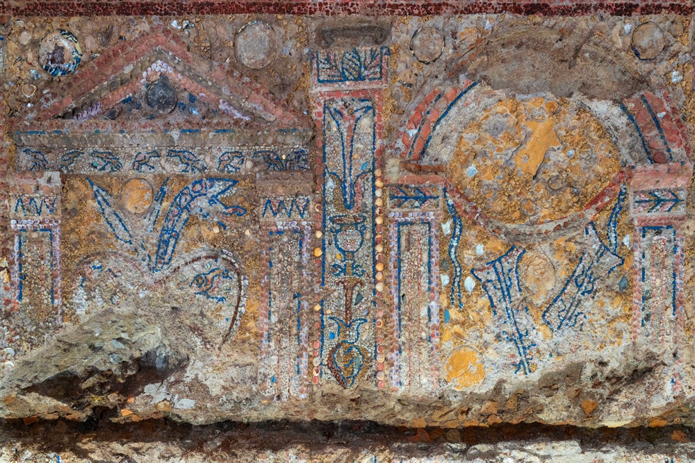 Mosaic unearthed in the domus along Vicus Tuscus near the Colosseum