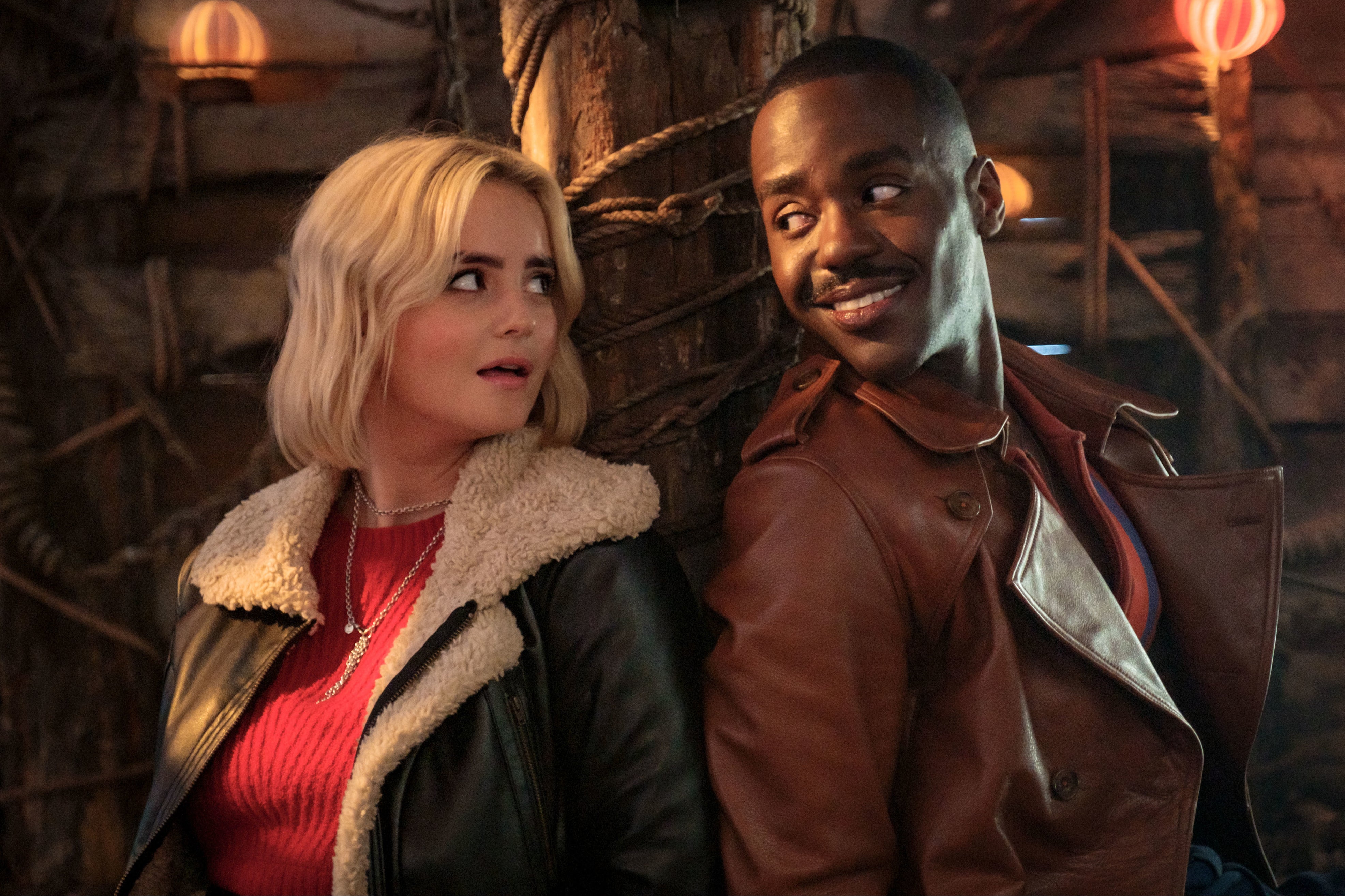 New generation: Gibson and Ncuti Gatwa in the Doctor Who Christmas special