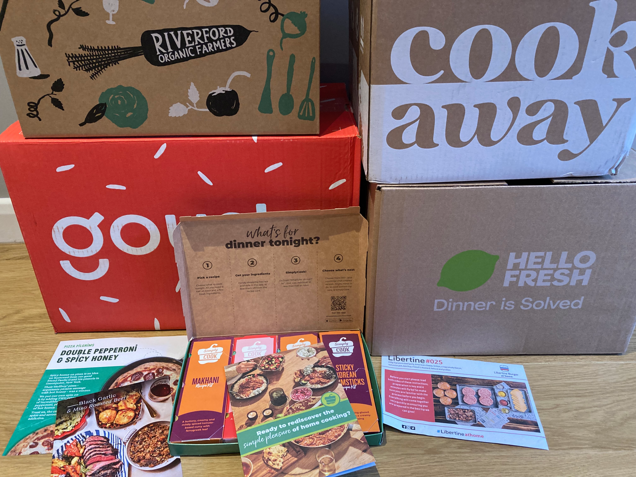 A selection of the recipe boxes that we tested for this review