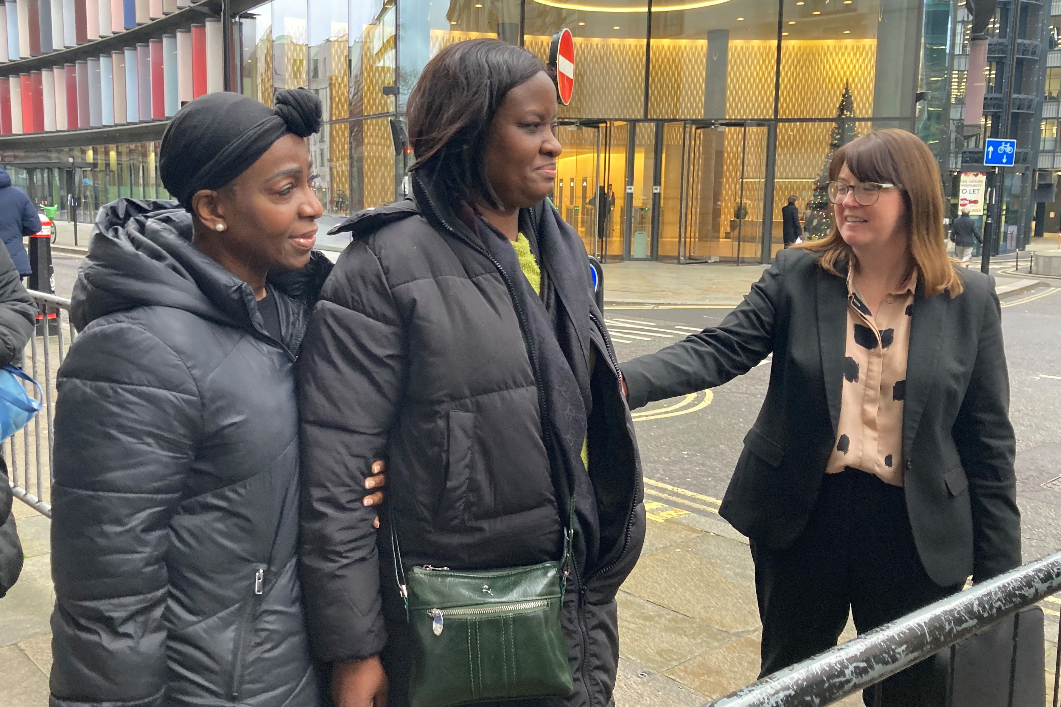 Tracey-Ann Henry, the aunt of Samantha Drummonds, sister of Tanysha Ofori-Akuffo, 45, and daughter of Dolet Hill, speaks to the media outside the Old Bailey, central London, where Joshua Jacques, 29, was found guilty of murder