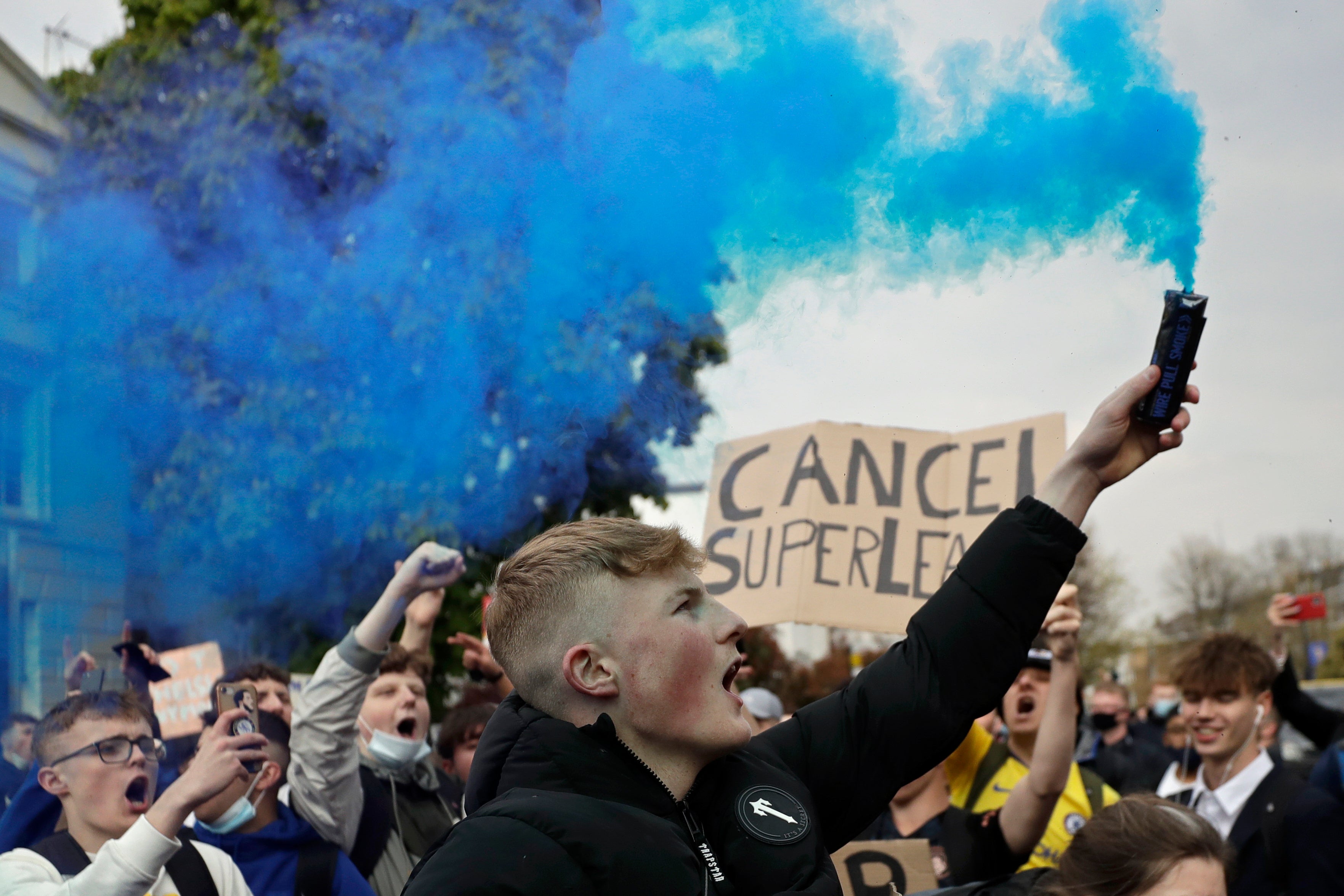 Fans across England protested against the proposed European Super League