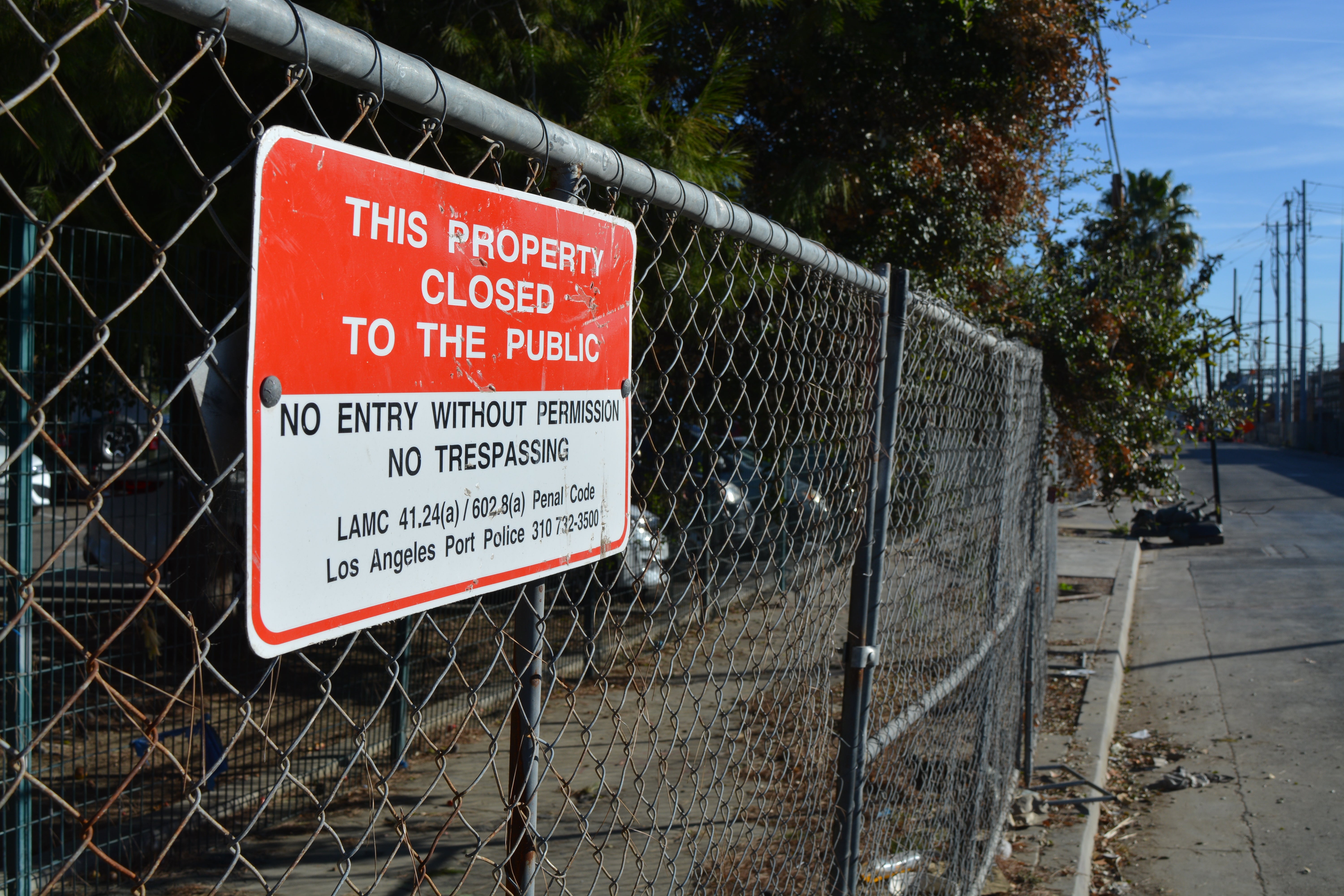 The site of the former Aetna Street homeless encampment is now fenced off