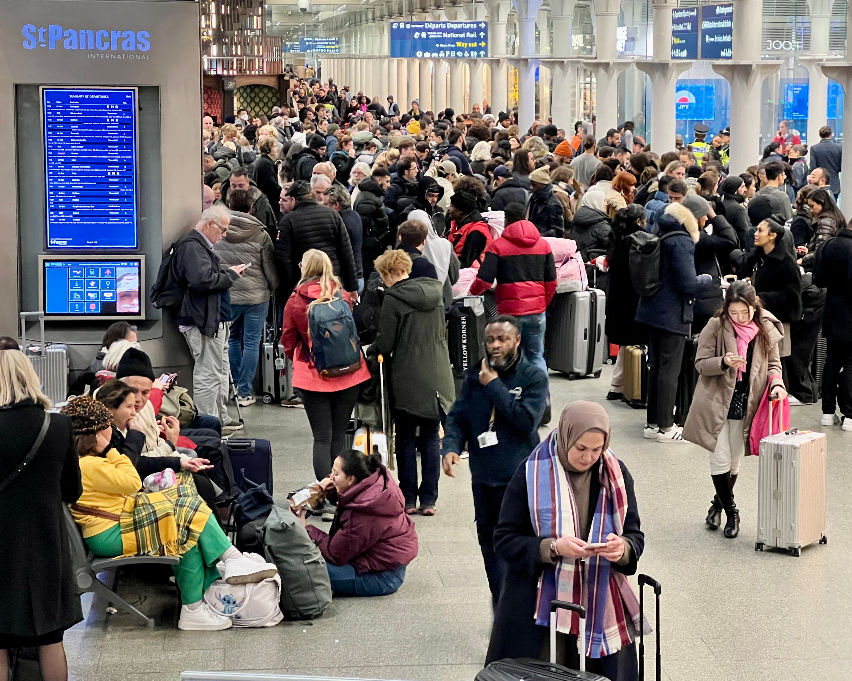 Going places? Eurostar passengers at London St Pancras International after all trains were cancelled on 21 December
