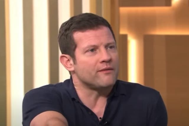 <p>Dermot O’Leary speaking to Barry Humphries on ‘This Morning’ in 2021 </p>