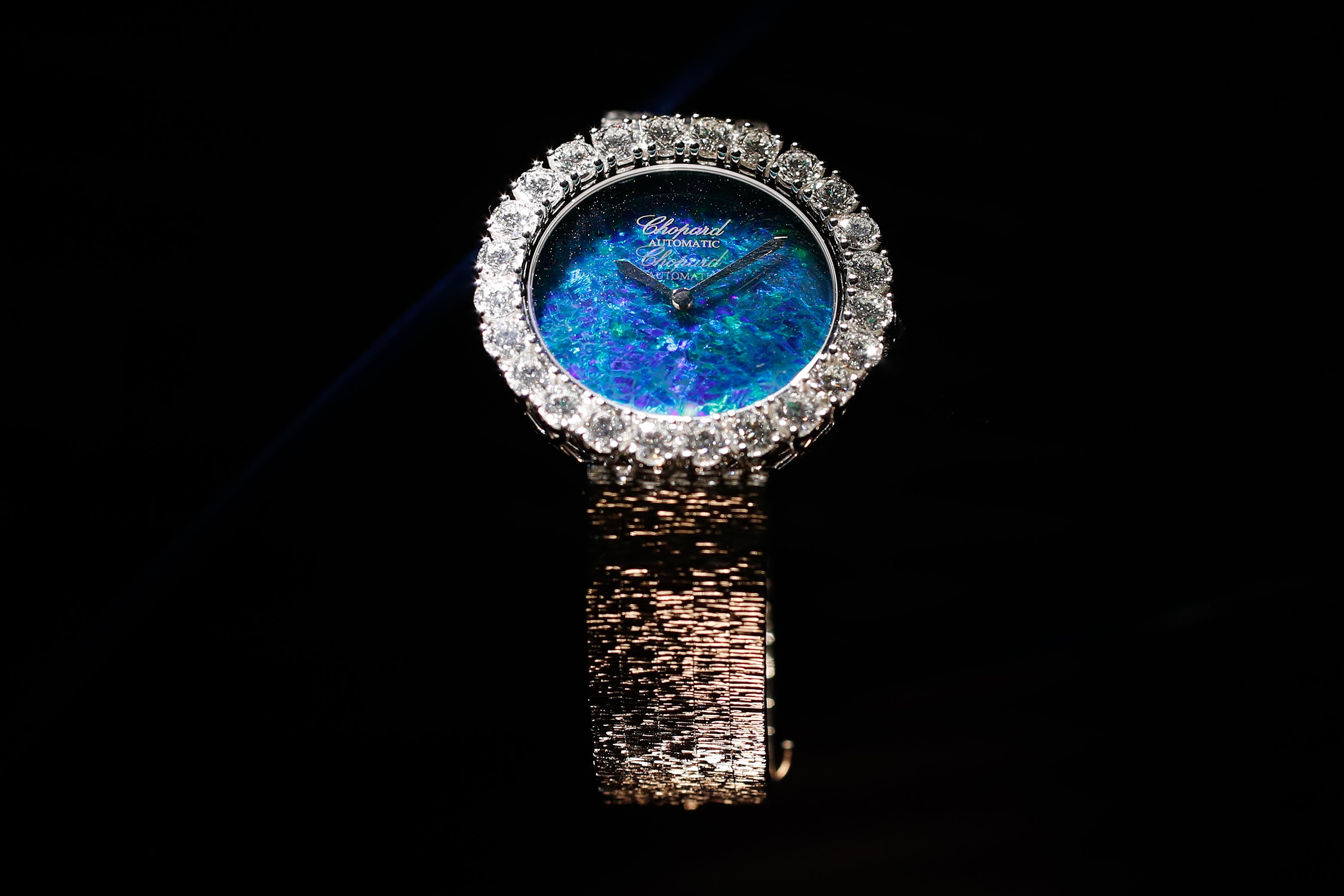 A L’Heure de Diamant smartwatch on display in Basel, Switzerland