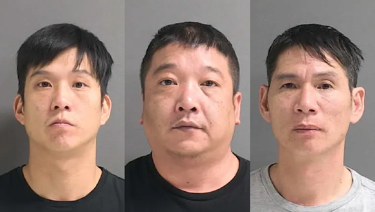 Rui Lin, 49, Yunqui Chen, 35 and Zengyu Liu, 42 were arrested for grand theft