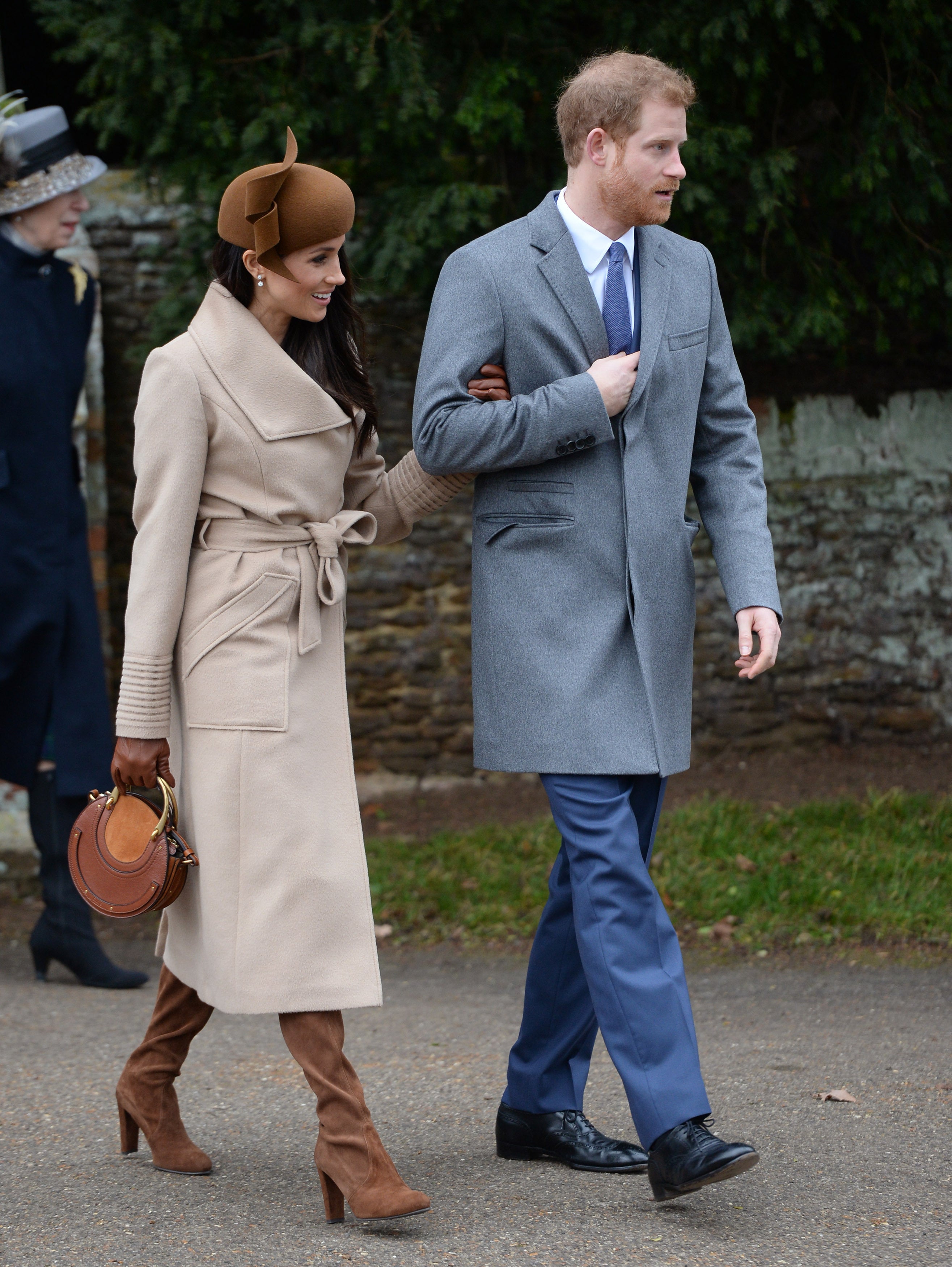 The Duke and Duchess of Sussex leaving the Christmas Day morning church service at St Mary Magdalene Church in Sandringham, photographed in 2017