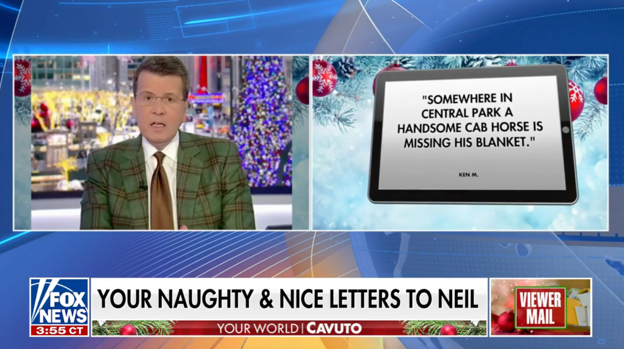 Viewers also sent more light-hearted hate mail, mocking a recent blazer choice by Mr Cavuto.