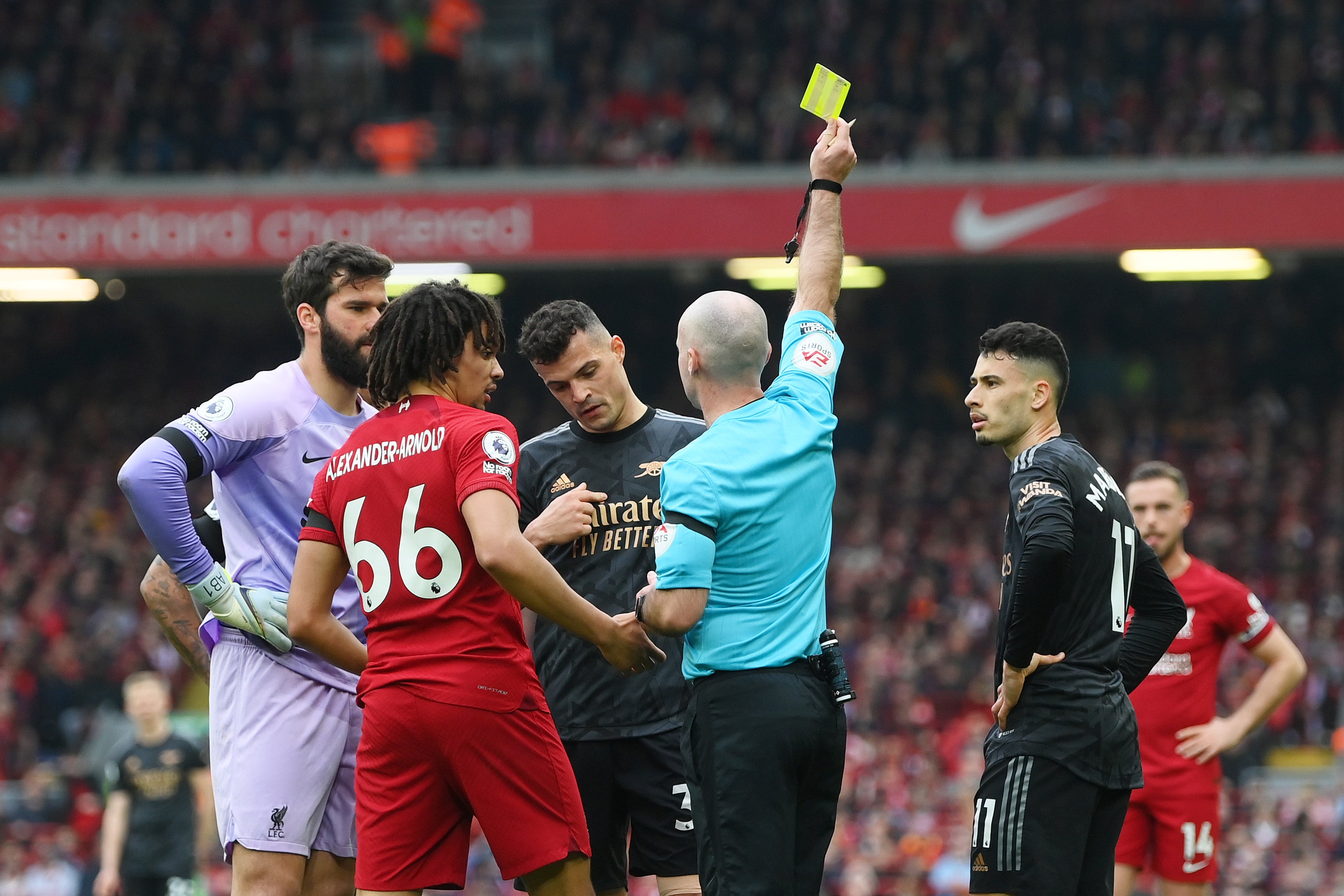 Xhaka’s clash with Alexander-Arnold turned the game on Arsenal’s last visit to Anfield