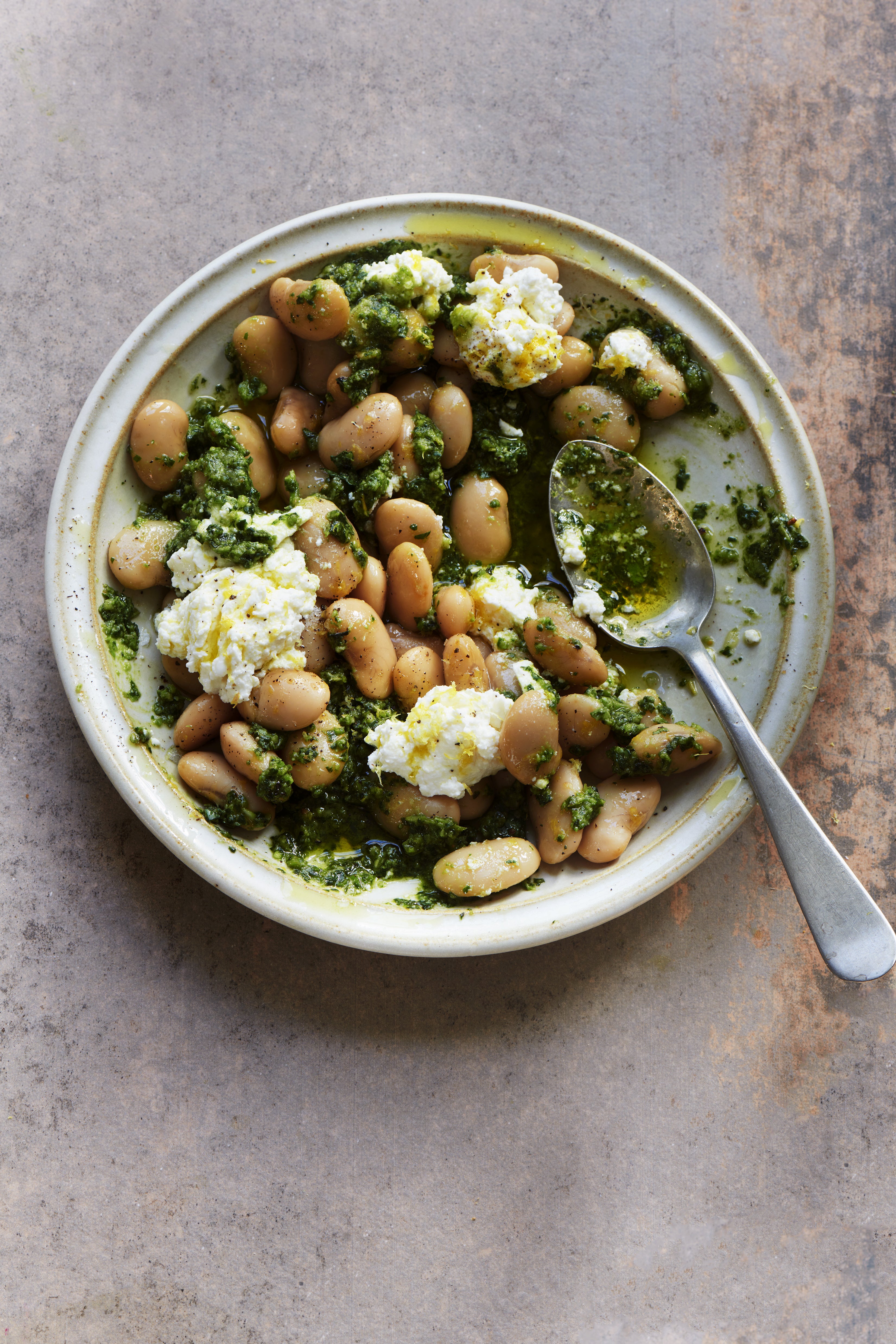 These ricotta and pesto butter beans make for a speedy weeknight dinner