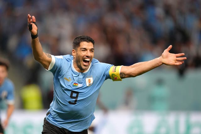 Uruguay’s Luis Suarez (pictured) will be reunited with former Barcelona team-mate Lionel Messi at Inter Miami (Nick Potts/PA)